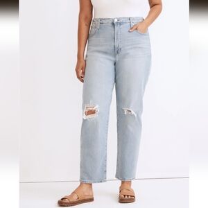 Madewell The Tall Perfect Vintage Straight Jean: Knee-Rip Edition, size 31 T.